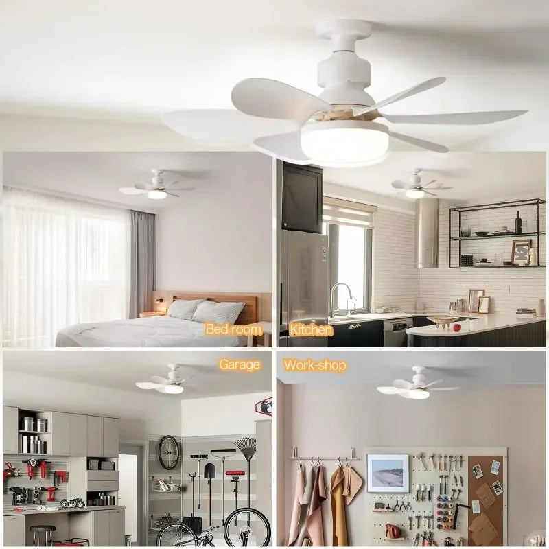 30W/40W Ceiling Fan with LED Light – Remote Control, E27 Base