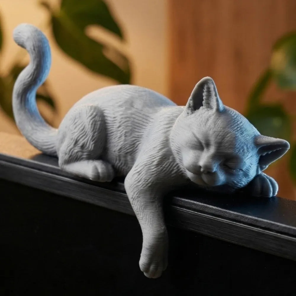 Unique Cute Desk Cat Decorations 3D Printed Creative Decorative Cat Statues Funny Cat Statues Crafts Desktop Use