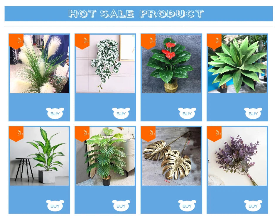 35CM 3 Fork Artificial Desktop Fake Plants Green Plastic Palm Tree Bunch Flower Material Office Living Room Christmas Home Decor