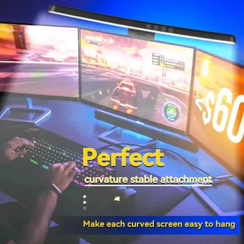 Curved Monitor Light Bar – RGB Backlight, 3 Color Temps, USB-C