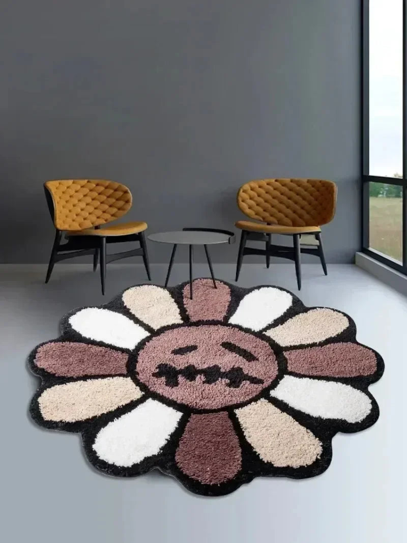 Tufted Sunflower Carpet Bathroom Aesthetic Antislip Area Rug Jack Cactus Flower Mat Bedroom Rug Living Room Decoration Ornament