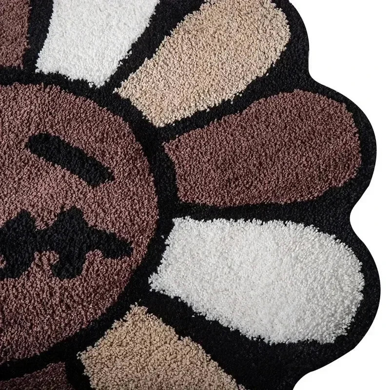 Tufted Sunflower Carpet Bathroom Aesthetic Antislip Area Rug Jack Cactus Flower Mat Bedroom Rug Living Room Decoration Ornament