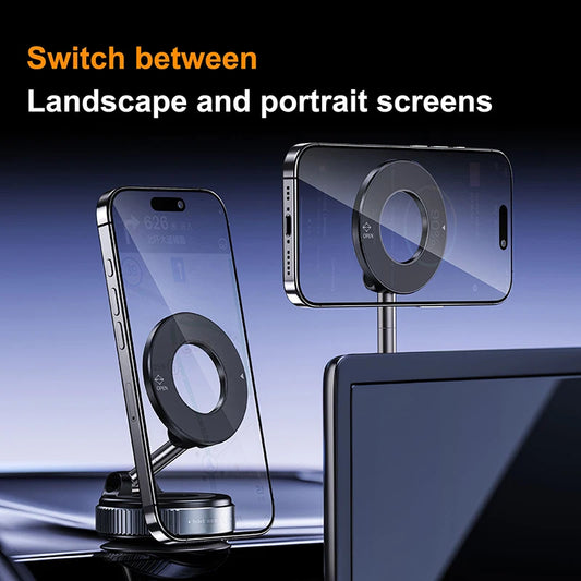 2025 Vacuum Magnetic Car Bracket Multi-angles Adjustment Strong Magnet Suction Design Foldable Phone Holder Navigation Stand