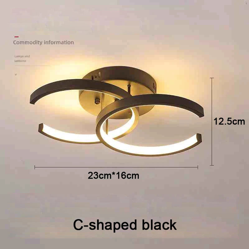 Modern Dual-Ring LED Ceiling Light – 25W/30W, Touch Switch