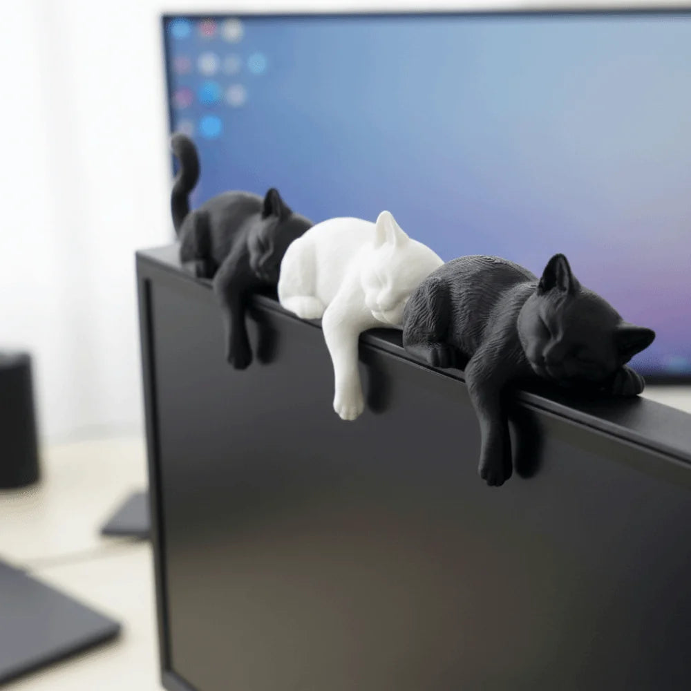 Unique Cute Desk Cat Decorations 3D Printed Creative Decorative Cat Statues Funny Cat Statues Crafts Desktop Use