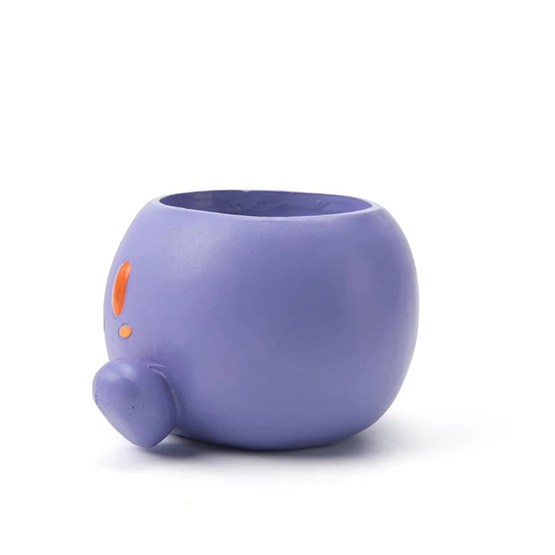 Desktop Cute Resin Decorative Flowerpot Cute Cartoon Shape Flowerpot Balcony Desktop Plant Decorative Flowerpot