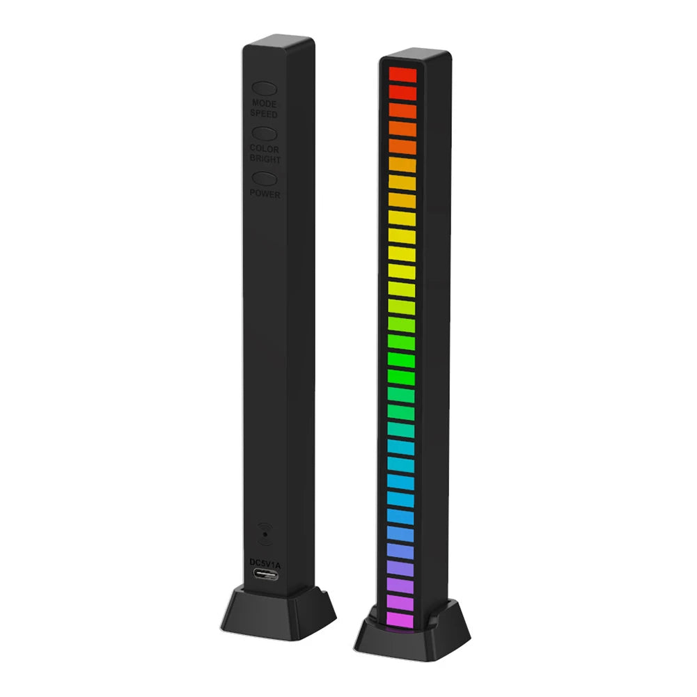 RGB Sound Reactive LED Light - Voice Controlled Music Rhythm Lamp with RGB color APP Control for Gaming Desk/Home/Office/Car