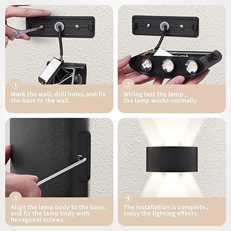 Modern LED Wall Sconce – Indoor & Outdoor Up-Down Light