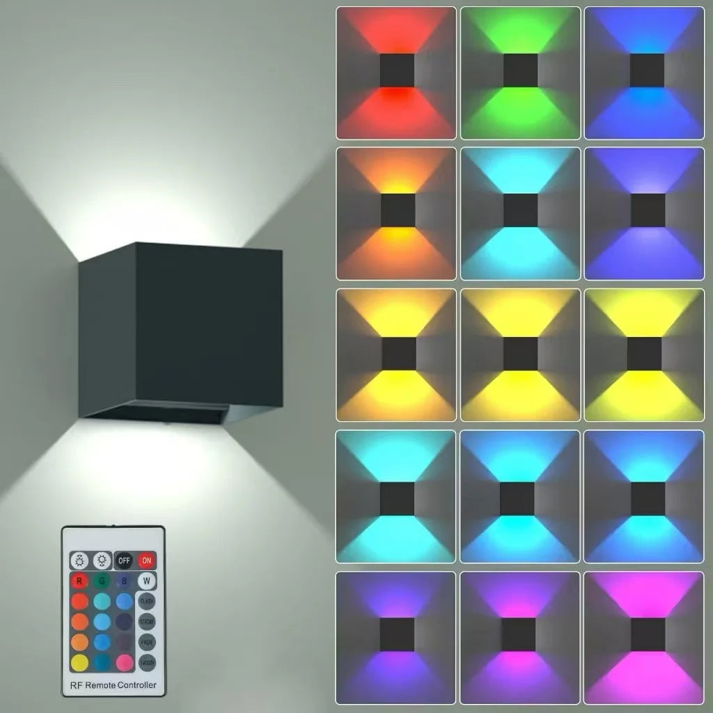 RGB LED Wall Sconce – 3W Remote Control, Up & Down Indoor Light