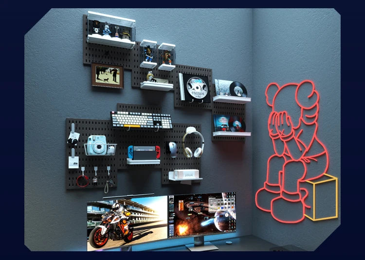 GridForge™ No-Drill Pegboard Shelf