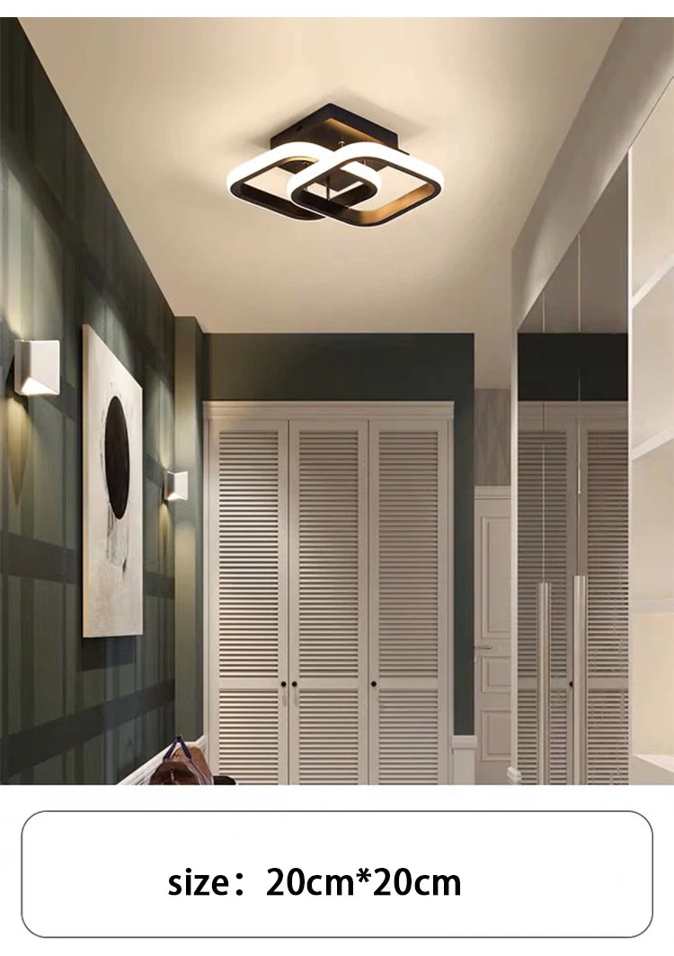 Modern Dual-Ring LED Ceiling Light – 25W/30W, Touch Switch