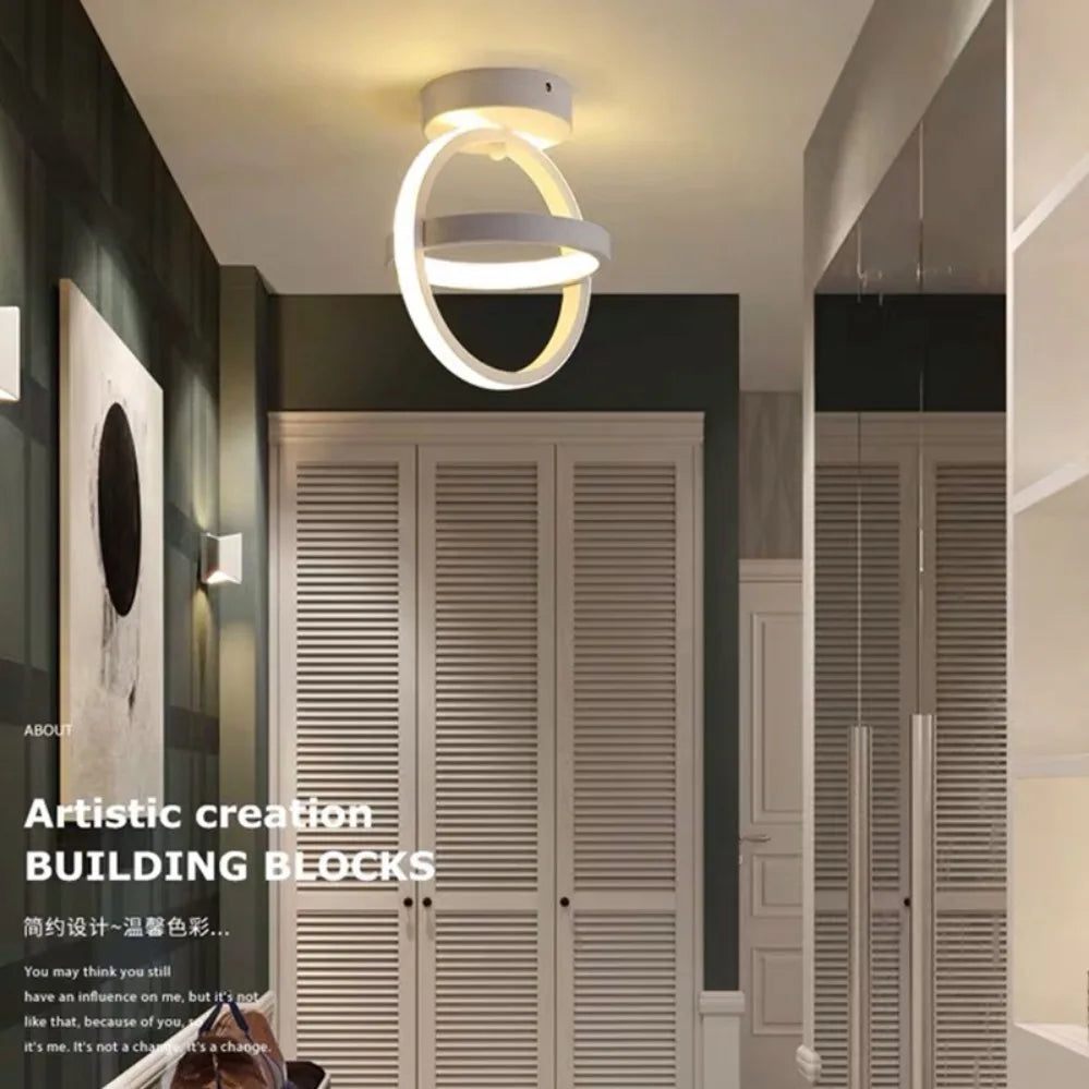 Modern Dual-Ring LED Ceiling Light – 25W/30W, Touch Switch