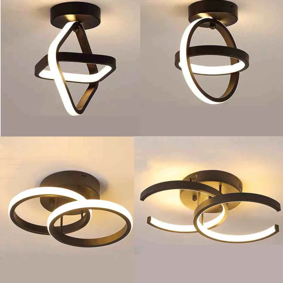 Modern Dual-Ring LED Ceiling Light – 25W/30W, Touch Switch