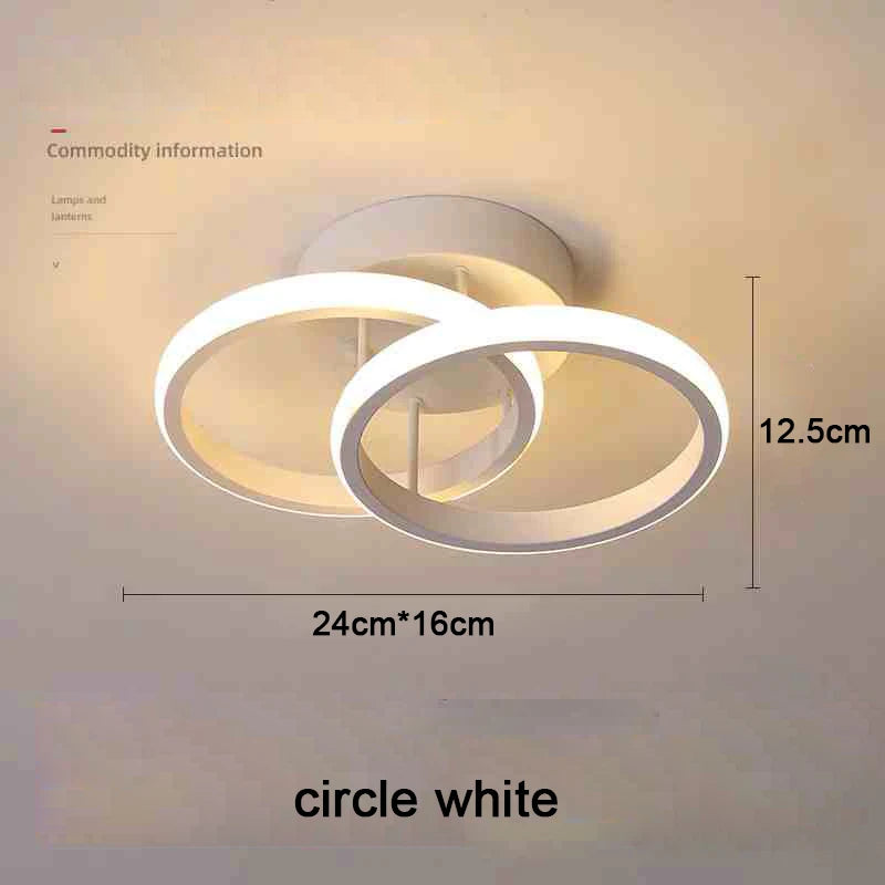 Modern Dual-Ring LED Ceiling Light – 25W/30W, Touch Switch