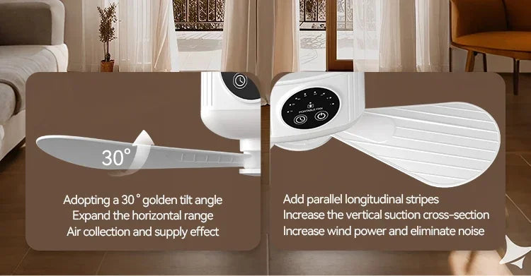 Portable Rechargeable Ceiling Fan – 4 Speeds, LED Light, Remote