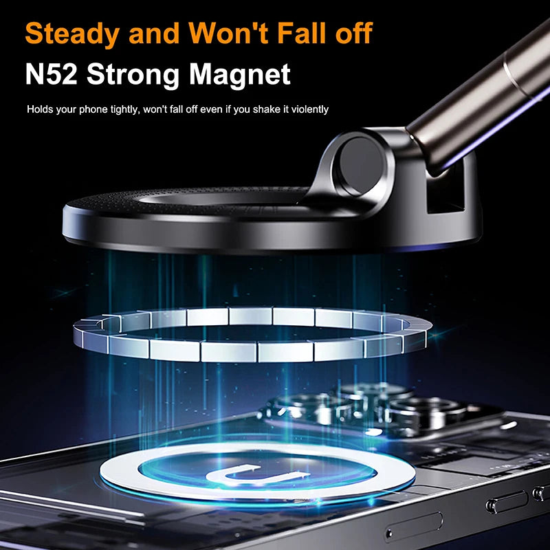 2025 Vacuum Magnetic Car Bracket Multi-angles Adjustment Strong Magnet Suction Design Foldable Phone Holder Navigation Stand