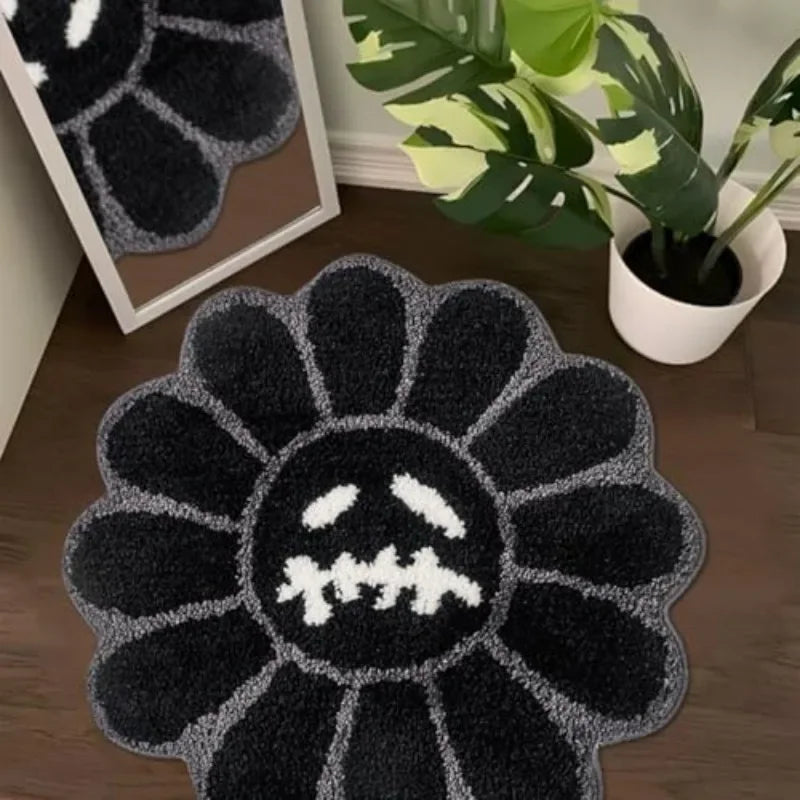 Tufted Sunflower Carpet Bathroom Aesthetic Antislip Area Rug Jack Cactus Flower Mat Bedroom Rug Living Room Decoration Ornament