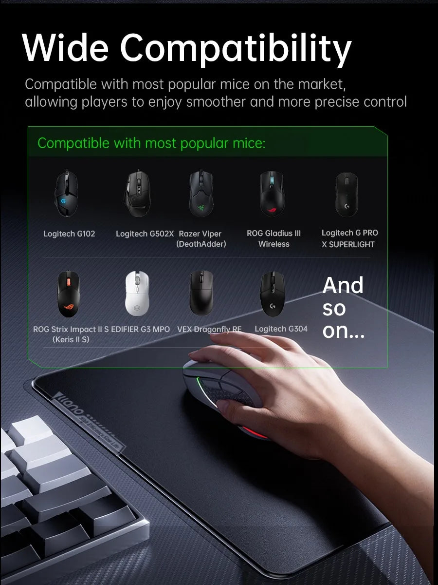 GlideCore™ Tempered Glass Gaming Mouse Pad