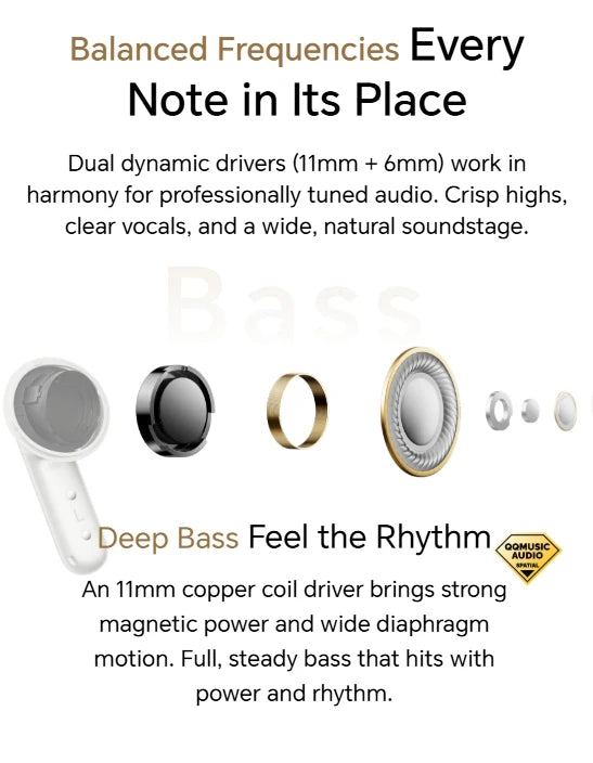 HONOR Earbuds 4 Earphones Wireless Bluetooth 5.3 Headphones Hybrid Active Noise Cancellation Earbuds Low Latency Headset Gaming