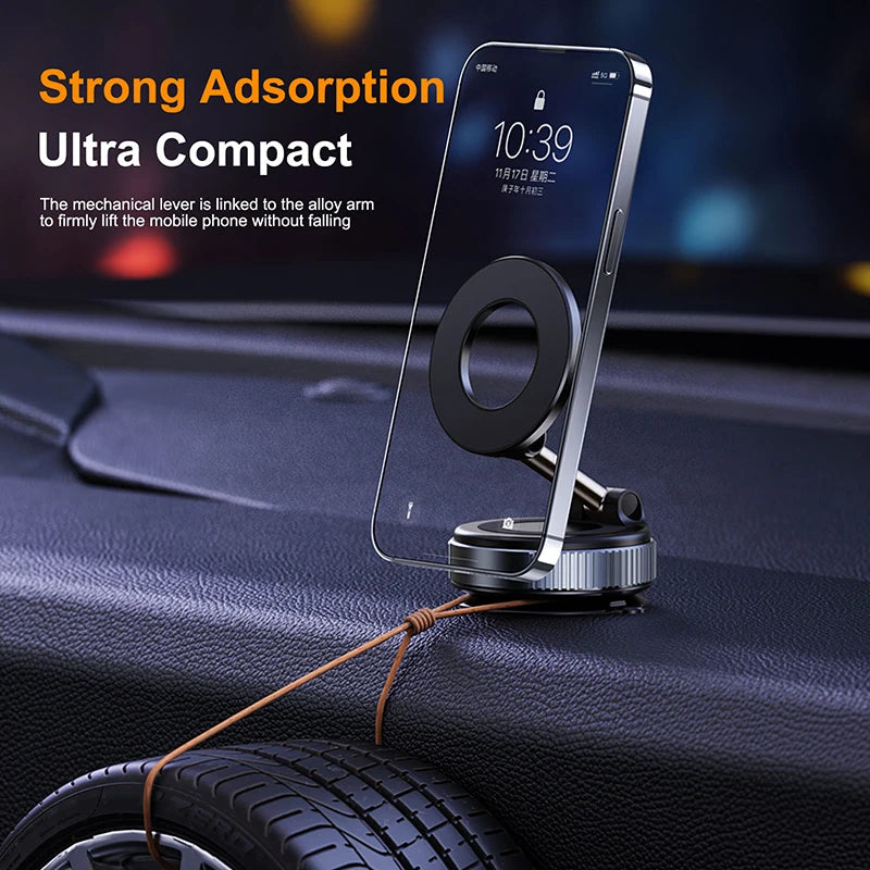 2025 Vacuum Magnetic Car Bracket Multi-angles Adjustment Strong Magnet Suction Design Foldable Phone Holder Navigation Stand