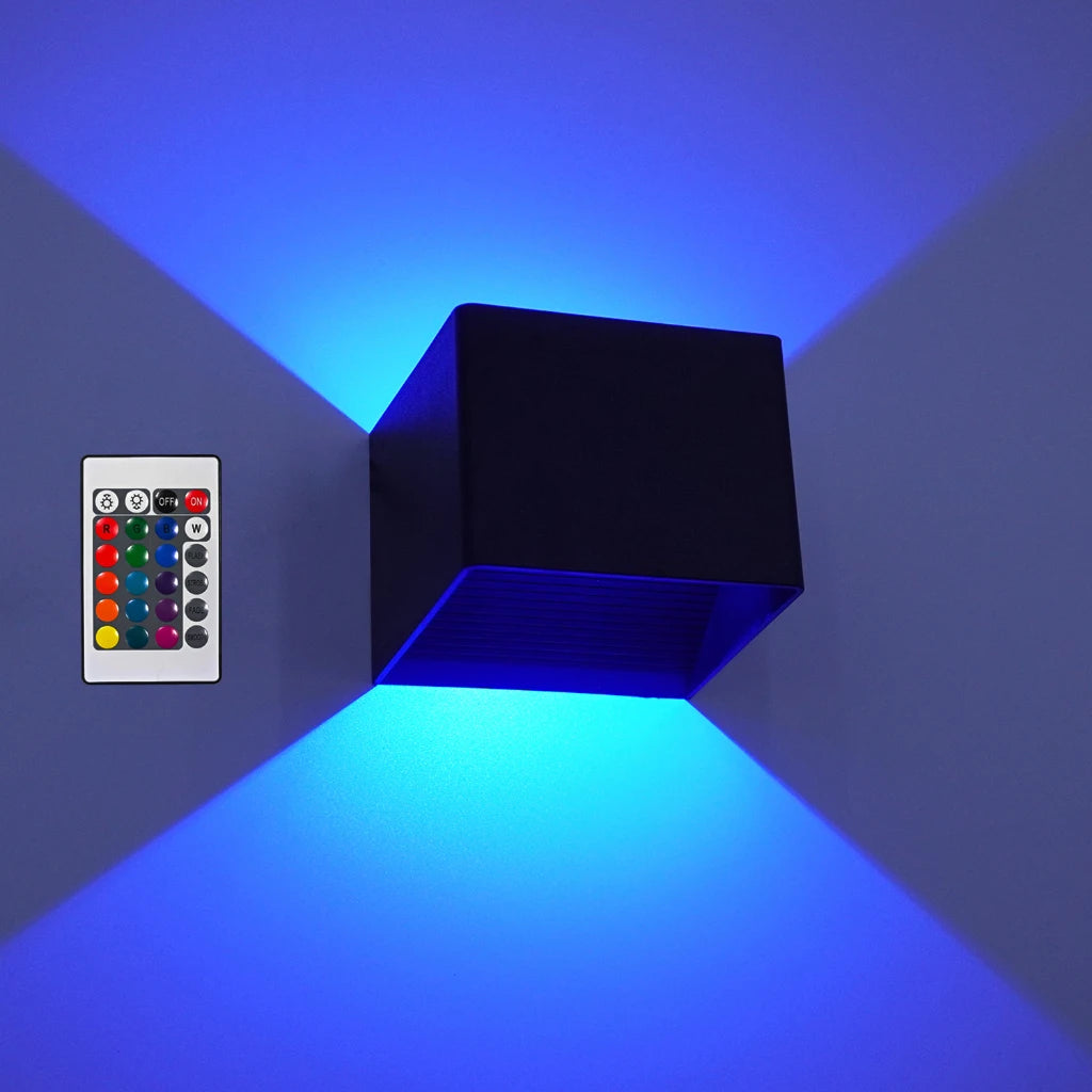 RGB LED Wall Sconce – 3W Remote Control, Up & Down Indoor Light
