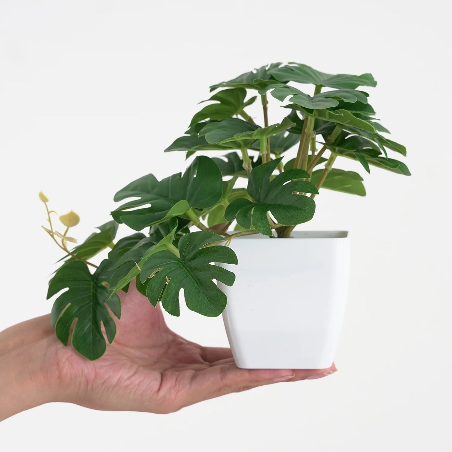 1pc Fake Plants, Small Artificial Plants with Plastic Pots, Fake Potted Desk Plants for Office Home Shelf Decor Indoor Outdoor