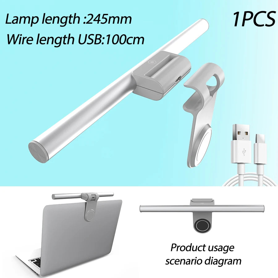 LED Monitor Light Bar – 3 Color Temps, Dimmable, Eye Protection