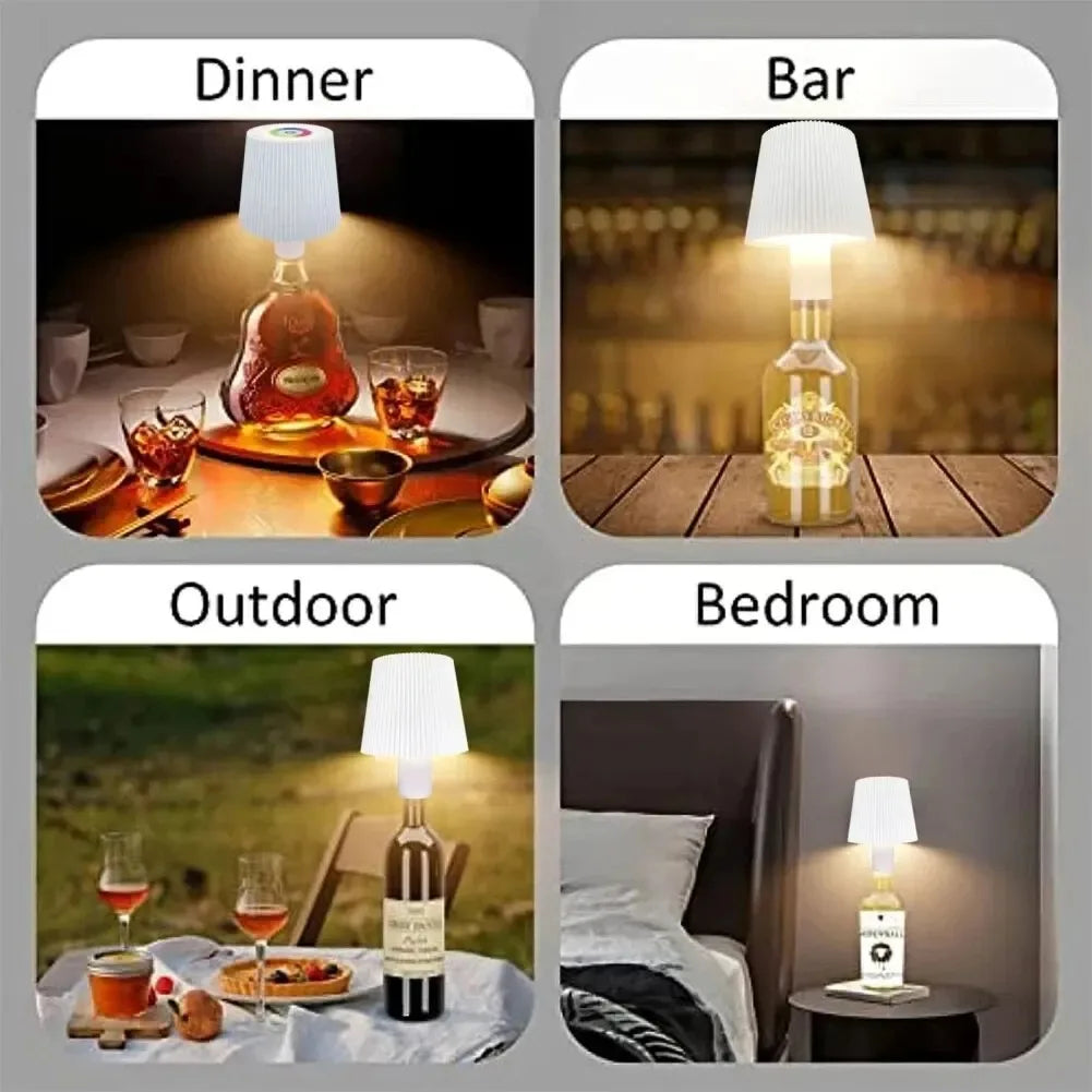 RGB Wireless Table Lamp For Wine Bottles LED Bottle Light For Outdoor Use Touch Control Ideal For Restaurant Bars Festival Party