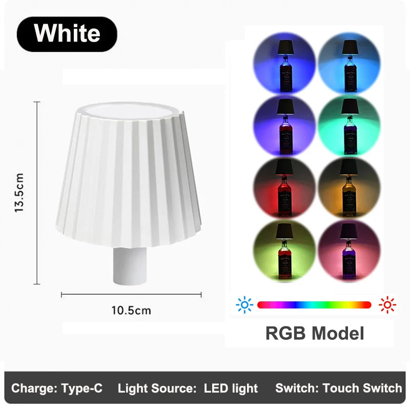 RGB Wireless Table Lamp For Wine Bottles LED Bottle Light For Outdoor Use Touch Control Ideal For Restaurant Bars Festival Party
