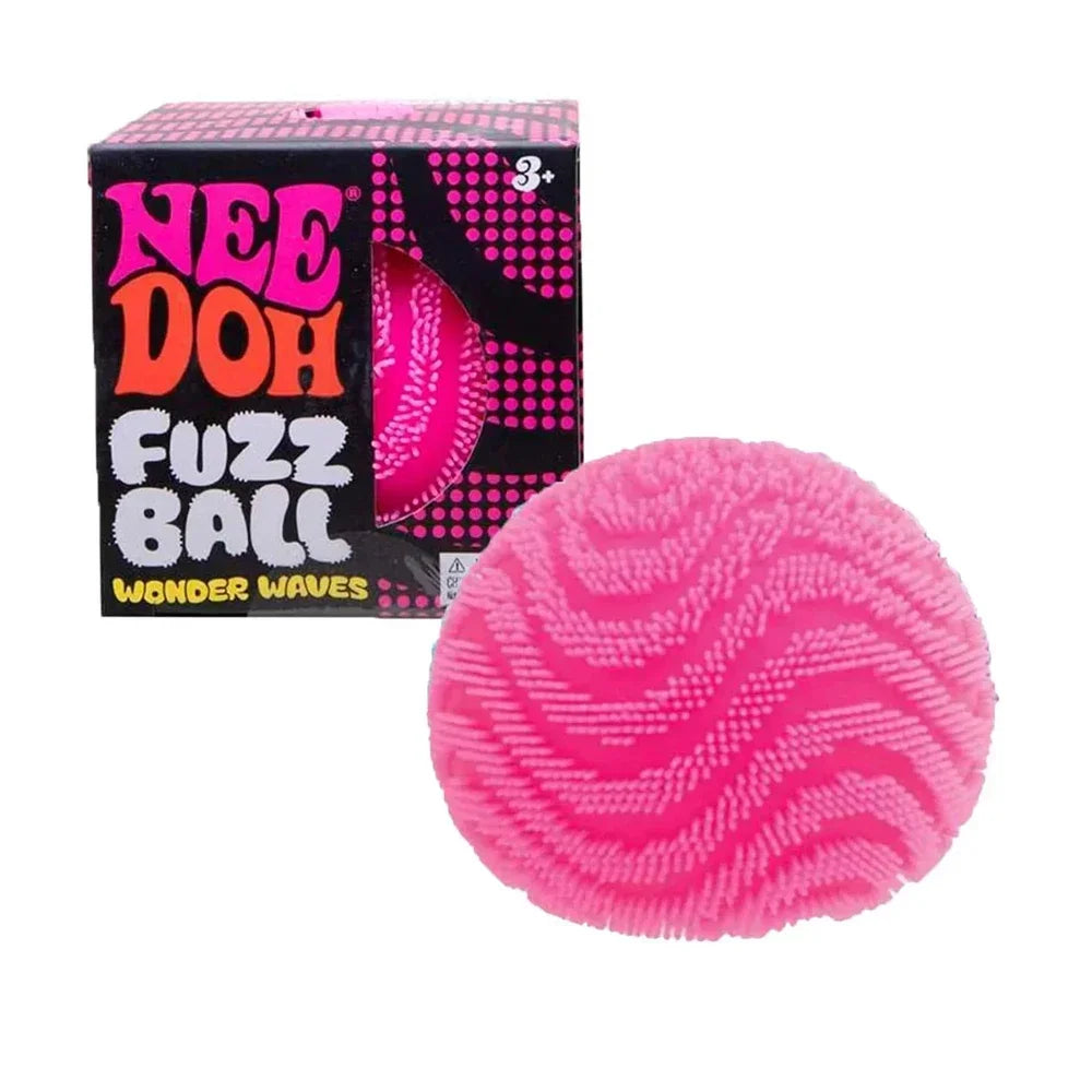 NeeDoh Fuzz Ball Wonder Waves, Sensory Fidget Squeeze Squishy Stress Reliever Toy for Anxiety Relief & Focus