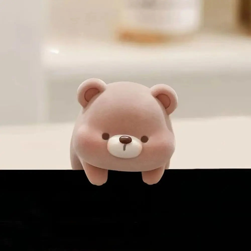 Flocking Computer Monitor Decoration Panda Dog Desk Ornament Screen Animal Model Cartoon Elephant Center Console Doll