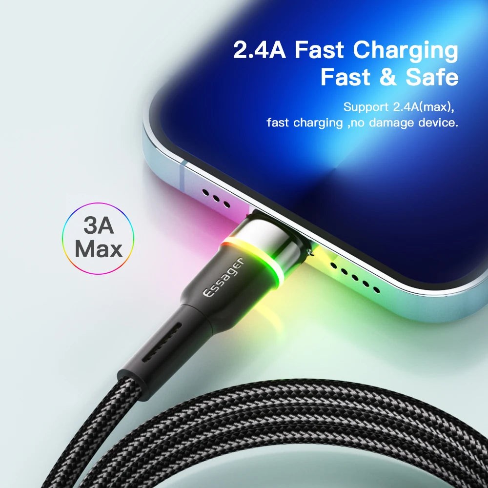 LED Fast Charging Lightning Cable for iPhone & iPad